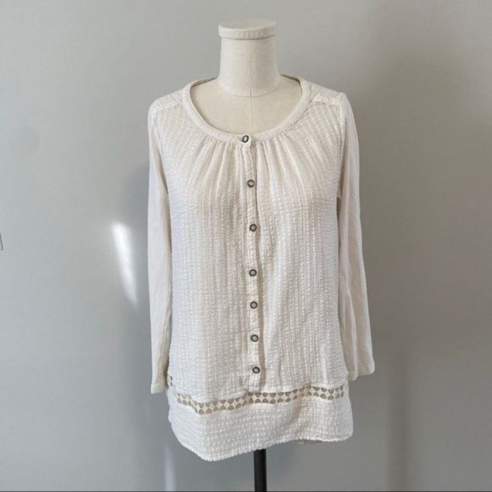Lucky?Brand?Cream Boho Top